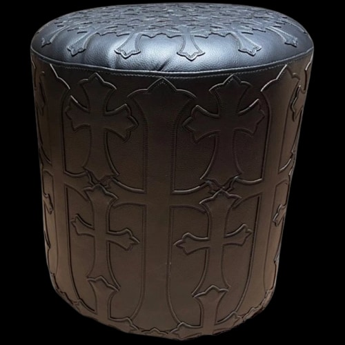 Chrome Leather Stool