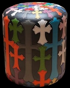 Chrome Leather Stool