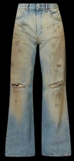 Acne Studios Flared Distressed Mud Denim