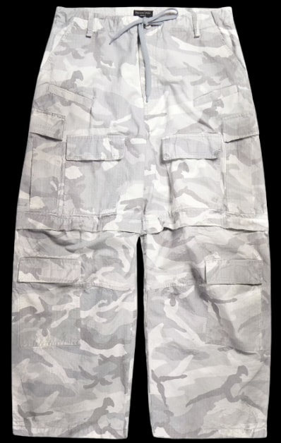 Balenciaga Camo Baggy Cargo White