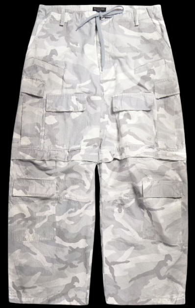 Balenciaga Camo Baggy Cargo White