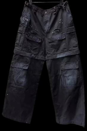 Balenciaga Baggy Distressed Cargo (Black)