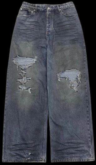 Balenciaga Mud Distressed Denim