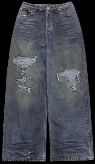 Balenciaga Mud Distressed Denim