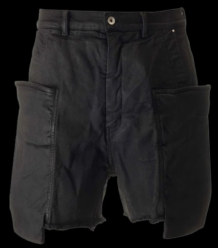 Rick Owens Runway Waxed Denim Shorts