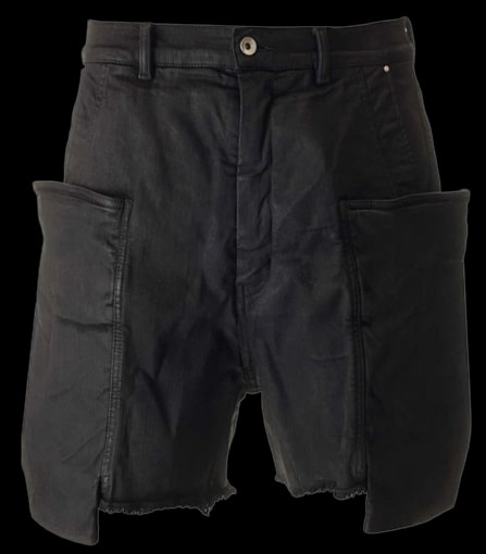 Rick Owens Runway Waxed Denim Shorts