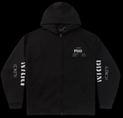 Balenciaga "Print"
Zip Up Hoodie